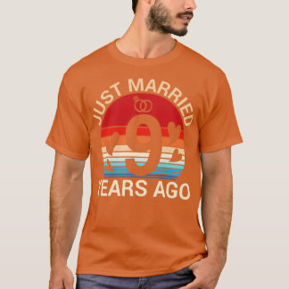 Gerade verheiratet vor 9 Jahren Hus Ehefrau Verhei T-Shirt