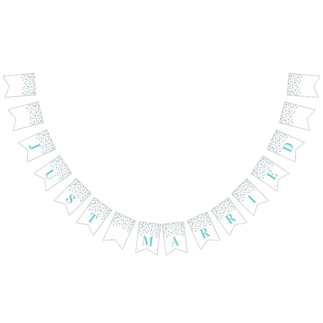 Gerade verheiratete Fahnehellblauer silberner Wimpelkette (Alle)