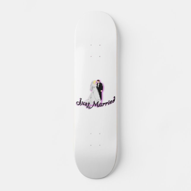 Gerade verheiratete Hochzeits-Paare Skateboard (Vorderseite)