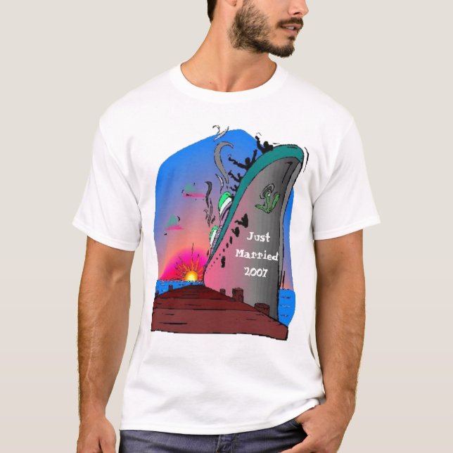 Gerade verheiratete Kreuzfahrt 2007 T-Shirt (Vorderseite)