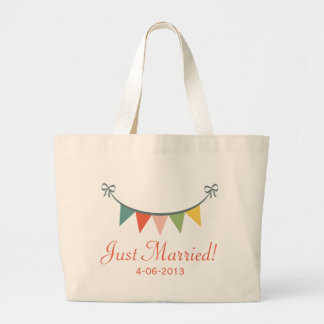 Gerade verheiratete personalisierte Taschen-Tasche Jumbo Stoffbeutel