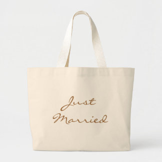 Gerade verheiratete Strand-Tasche Jumbo Stoffbeutel