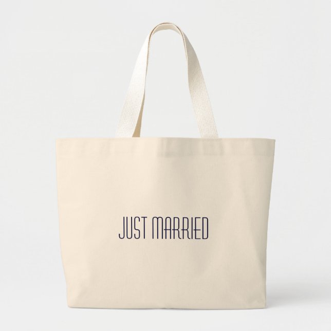 Gerade verheiratete Strandtasche - Flitterwochen Jumbo Stoffbeutel (Vorne)
