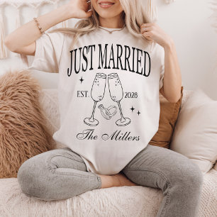 Gerade verheiratetes T-Shirt, individuelle Braut- T-Shirt