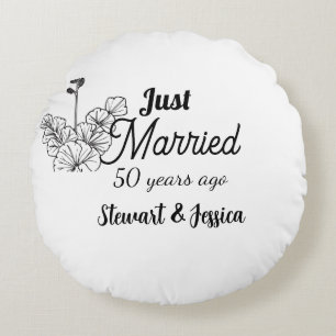 Gerade vor 50 Jahren geheiratet - Hochzeitstag  Rundes Kissen