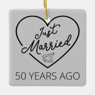 Gerade vor 50 Jahren geheiratet III Keramikornament