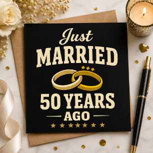 Gerade vor 50 Jahren geheiratet Jubiläumskarte in Feiertagskarte