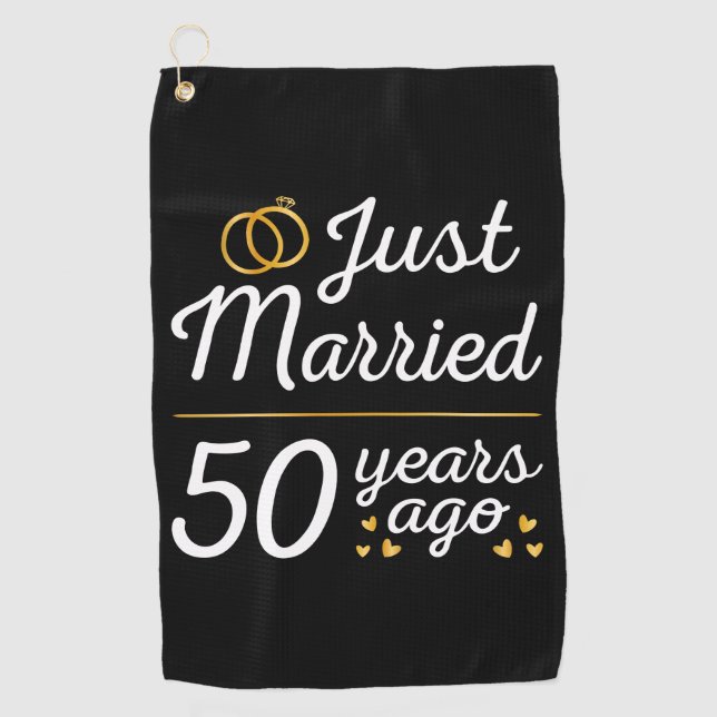 Gerade vor 50 Jahren verheiratet II Golfhandtuch (Vorderseite)