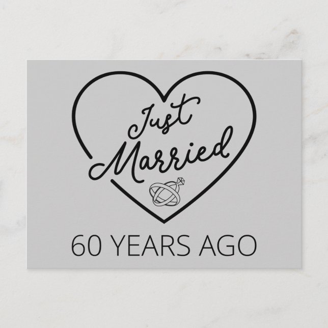 Gerade vor 60 Jahren verheiratet III Postkarte (Vorderseite)