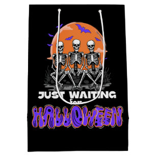 Gerade zu Halloween Gewartet, Spooky Skeleton Nied Mittlere Geschenktüte