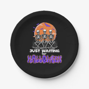 Gerade zu Halloween Gewartet, Spooky Skeleton Pappteller