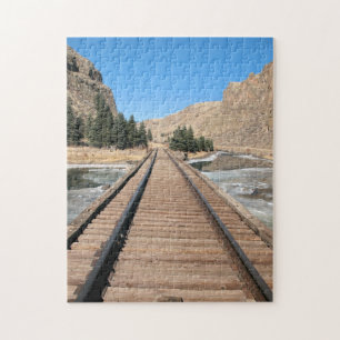 Geradeaus - Eisenbahn-Puzzle