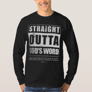 Geradeaus Gods Word John 3 16 Jesus Christlich T-Shirt