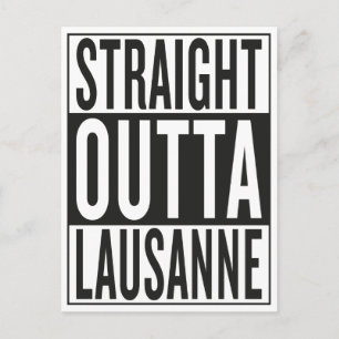 geradeaus Lausanne Postkarte