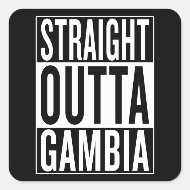 geradeaus nach Gambia Quadratischer Aufkleber (Vorderseite)