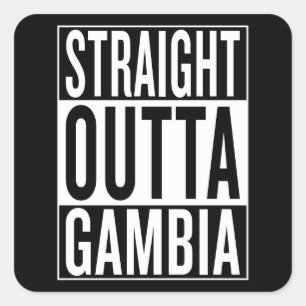 geradeaus nach Gambia Quadratischer Aufkleber