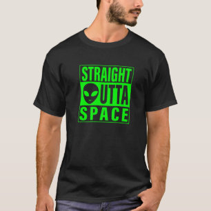 Geradeaus Outta Space Funny Ufo Alien Costume Men  T-Shirt