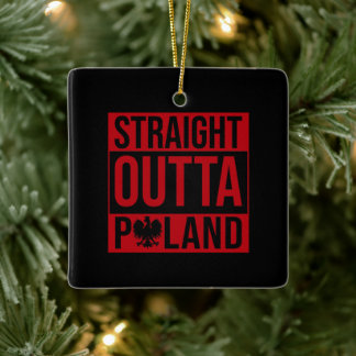 Geradeaus Polen Flaggen rot weiß Keramikornament