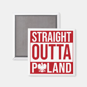 Geradeaus Polen Flaggen rot weiß Magnet