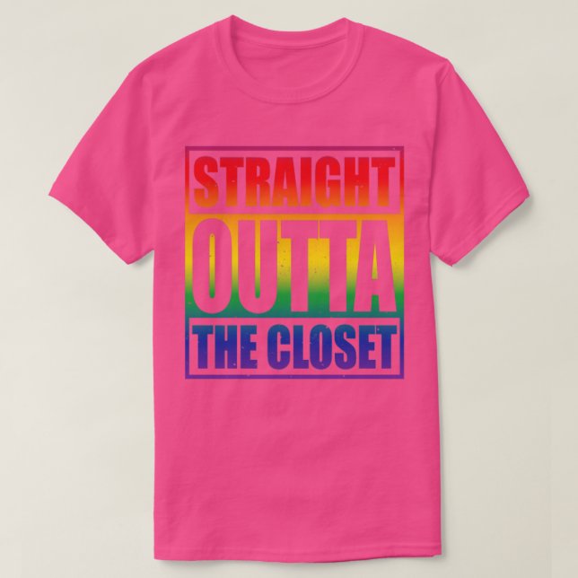 Geradeaus unterstützt lgbt den Closet T-Shirt (Design vorne)
