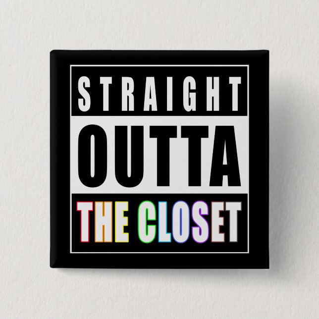 Geradeaus zum LGBT-Gay Pride Button (Vorderseite)