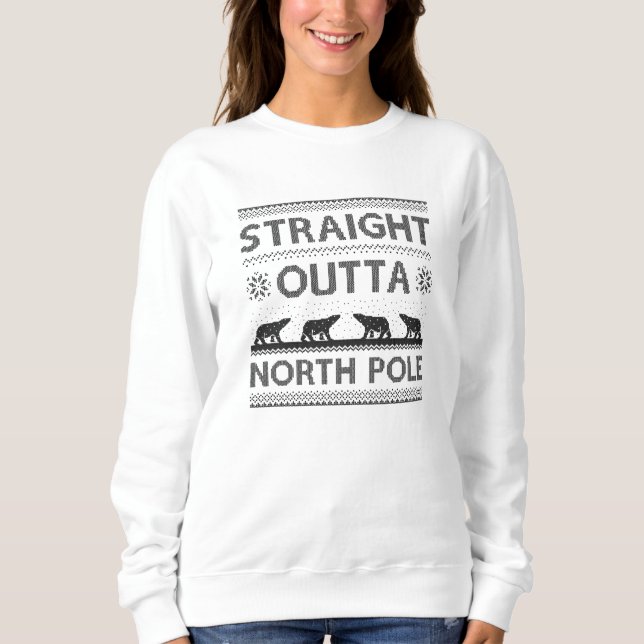 Geradeaus zum Nordpol Sweatshirt (Vorderseite)