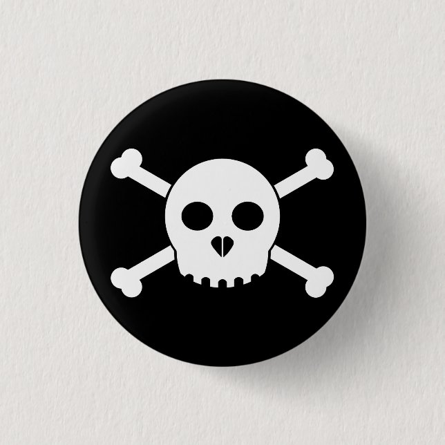 Geraden weißen Deths Hauptknopf Button (Vorderseite)