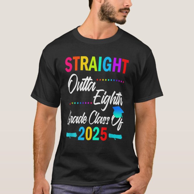 Gerader Ausgang 8. Klasse des Abschlusses 2025 T-Shirt (Vorderseite)