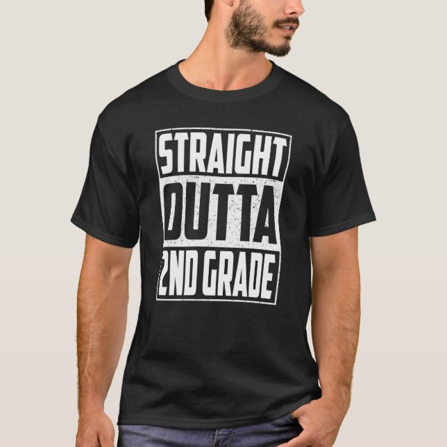 Gerader Outta 2. Klasse Abschluss Kinder Jungen Se T-Shirt (Vorderseite)