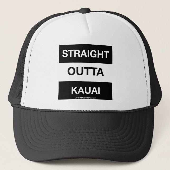 Gerader Outta Kauai Fernlastfahrer-Hut Truckerkappe (Vorderseite)