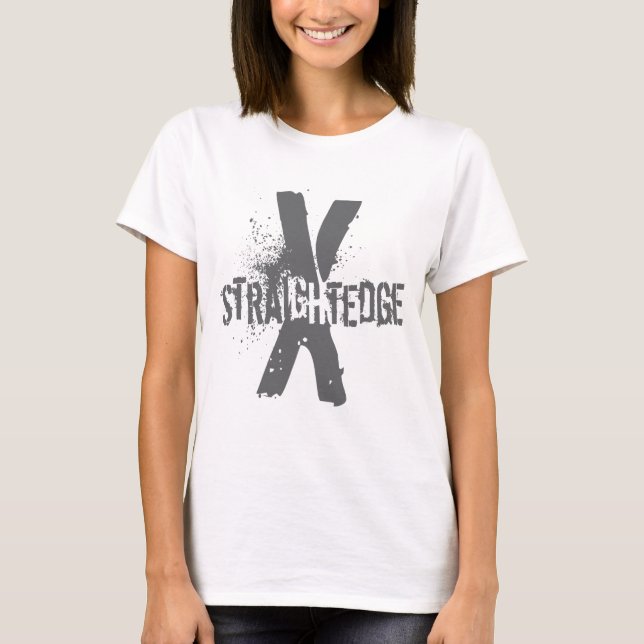 Gerader Rand X dunkelgrau T-Shirt (Vorderseite)