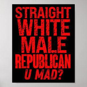 Gerader Weißer Männlicher Republikaner U Bist Wüte Poster