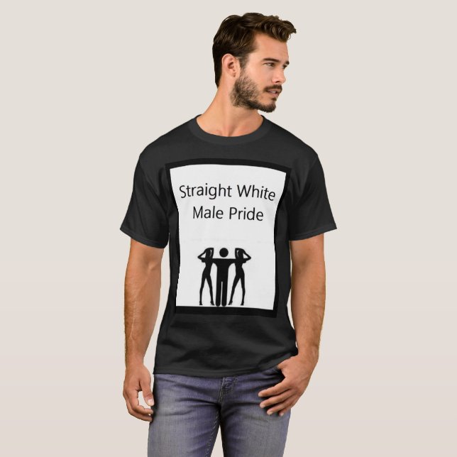 Gerader weißer männlicher Stolz-T - Shirt - (Vorne ganz)