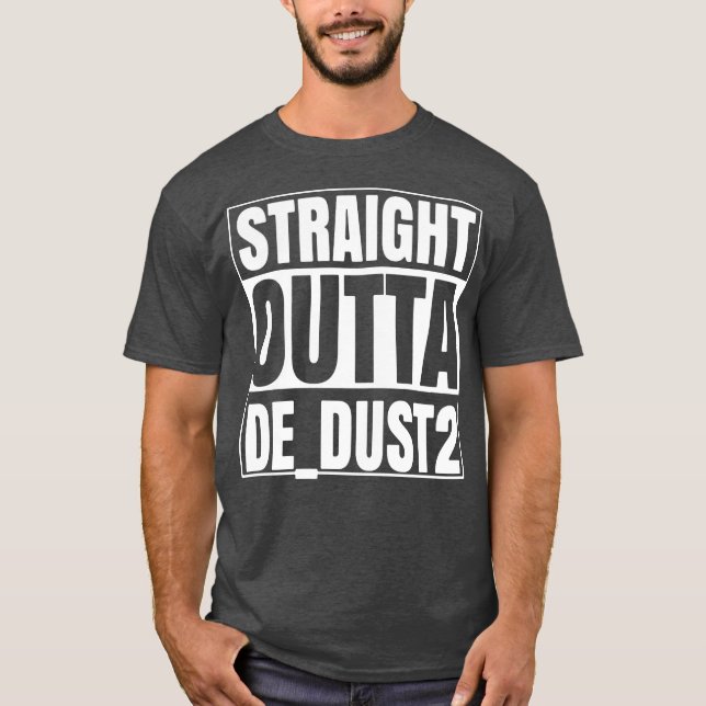 Gerades Outta De_Dust2 Streikgamer-Logo T-Shirt (Vorderseite)