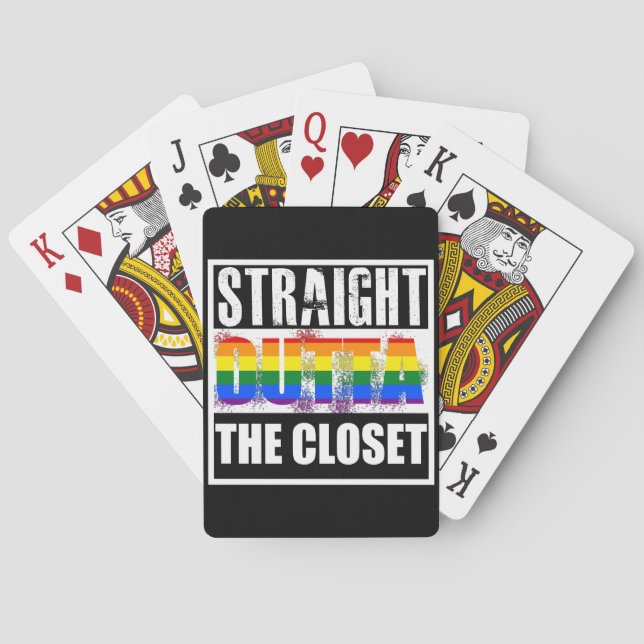 Gerades outta der Wandschrank-Gay Pride Spielkarten (Rückseite)