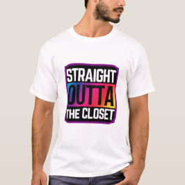 Gerades Outta der Wandschrankregenbogen T-Shirt
