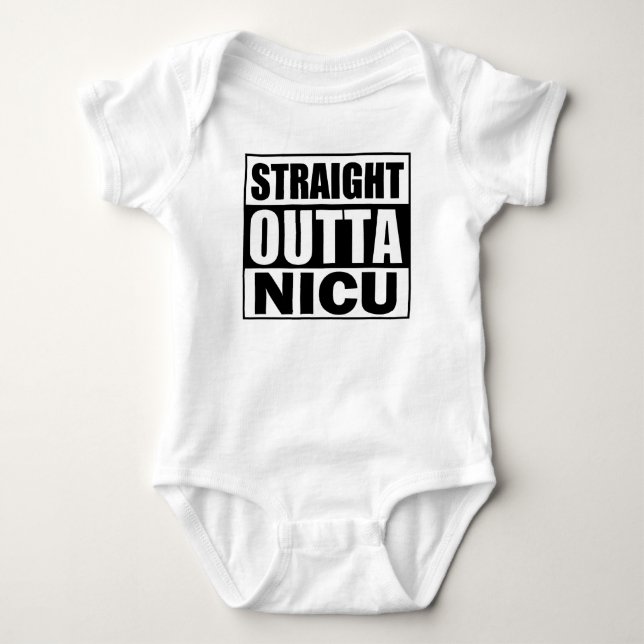 Gerades Outta NICU lustiges neugeborenes Frühchen Baby Strampler (Vorderseite)