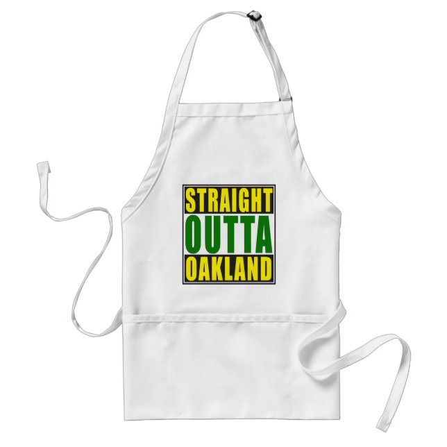Gerades Outta Oakland Grün Schürze (Vorne)