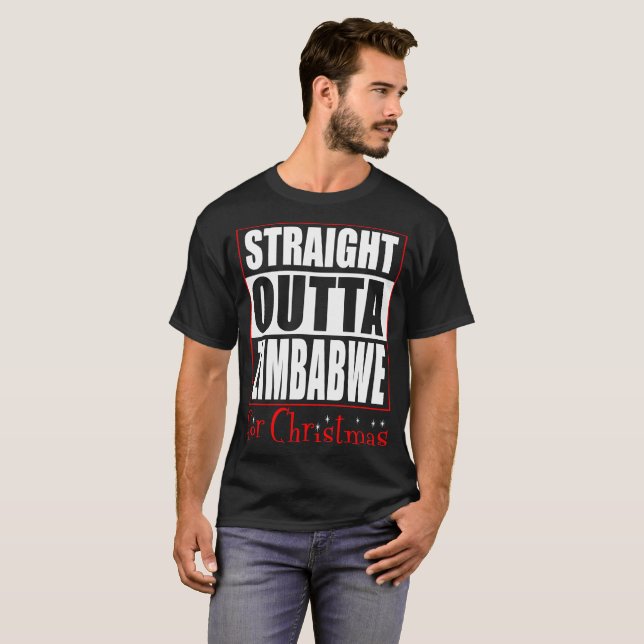 Gerades Outta Simbabwe für Weihnachtshässliche T-Shirt (Vorne ganz)