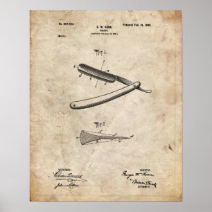Gerades Rasiermesser Patentposter Poster