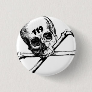 Geradeschädel Knopf Button