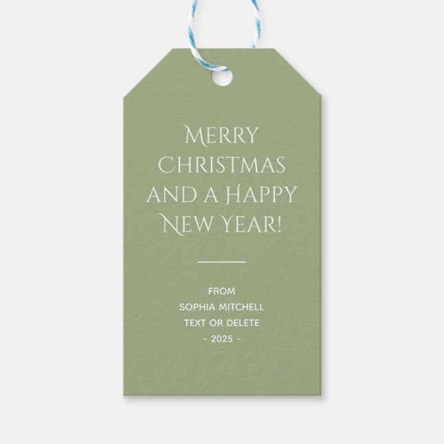 Geradete Elegance - Tranquil Sage Geschenketikette Geschenkanhänger (Vorderseite)