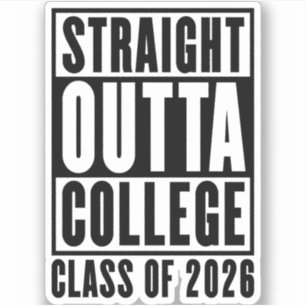 Geradewegs aus dem College Abschlussjahrgang 2026 Aufkleber