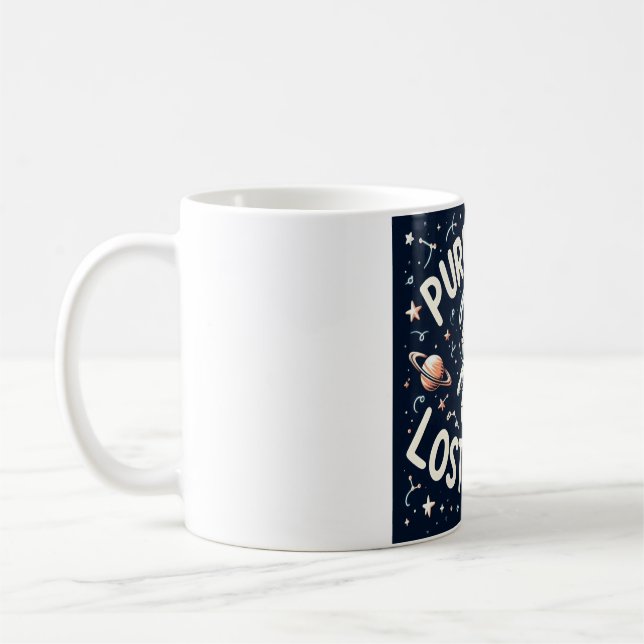 Geradlos im Weltraum verloren Niedliche Cat Astron Kaffeetasse (Links)