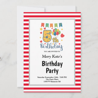 Gerahmt 5. Geburtstagsparty Einladung