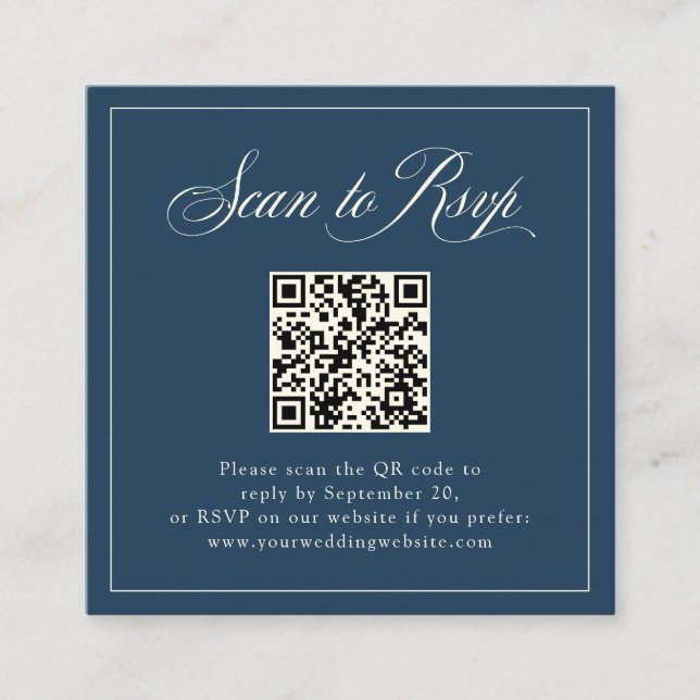 Gerahmt Blue Italian Elegance | UAWG mit QR-Code Begleitkarte (Vorderseite)