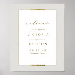 Gerahmt Elegance Einfache Moderne Hochzeit Willkom Poster