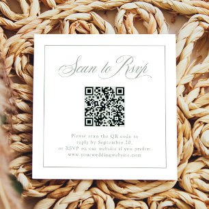 Gerahmt Sage Green Italia Elegante UAWG QR-Code Begleitkarte