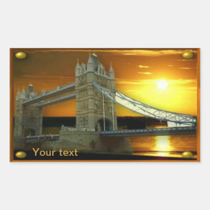 Gerahmt Tower Bridge Sunshine Rechteckiger Aufkleber