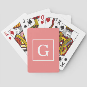 Gerahmte Anfangsmonogramm für leichte Korallen Spielkarten